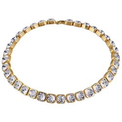 Колье Теннис (кристаллы SW белые 8мм; покрытие золото) 37-40см, Есть комплект