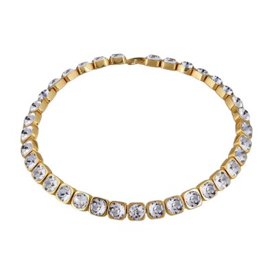 Колье Теннис (кристаллы SW белые 8мм; покрытие золото) 37-40см, Есть комплект