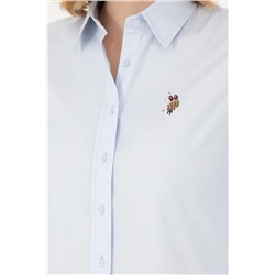 Kadın Açık Mavi Uzun Kollu Basic Gömlek