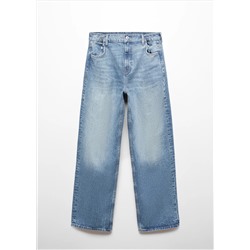 Jeans wideleg loose tiro medio