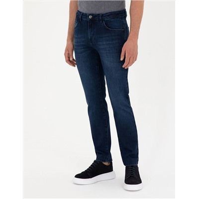 Koyu Lacivert Slim Fit Jean Pantolon