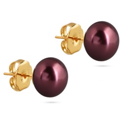 Пусеты (Майорка 12мм бургунди; покрытие золото), Есть комплект