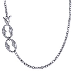 Колье Рептилия (покрытие родий) 99см, Есть комплект