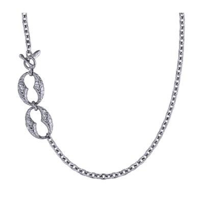 Колье Рептилия (покрытие родий) 99см, Есть комплект