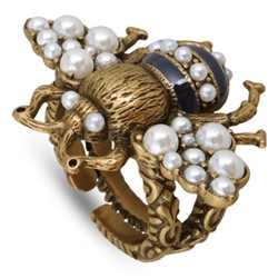 Кольцо (Майорка белая, эмаль черная; покрытие античное золото), Есть комплект