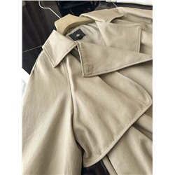 Женский короткий тренч/куртка свободного кроя из саржевой ткани ЗАР*А