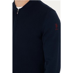 Erkek Lacivert Basic Triko Hırka