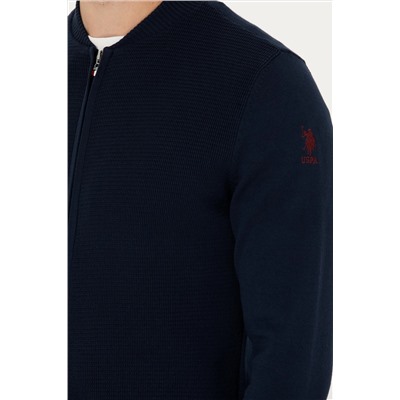 Erkek Lacivert Basic Triko Hırka