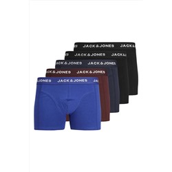 Jack & Jones Erkek Logolu 5'li Düz Renk Boxer Paketi - Black