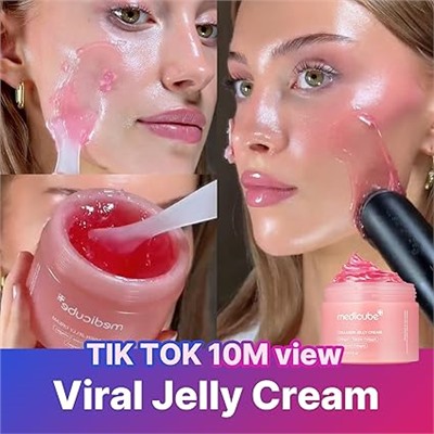 Мedicube Collagen Jelly Cream- Niacinamide & Freeze-Dried Hydrolyzed Collagen - Boosts skin's barrier hydration and gives 24h Glow & Lifted Look - Korean skincare (1.69 Fl Oz (Pack of 1))