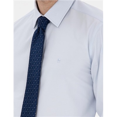 Açık Mavi Slim Fit Uzun Kollu Basic Gömlek