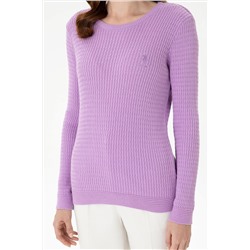 Kadın Lila Bisiklet Yaka Basic Kazak