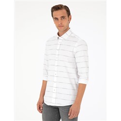 Bej Slim Fit Uzun Kollu Gömlek