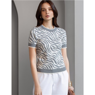 Джемпер жаккардовой вязки с кашемиром