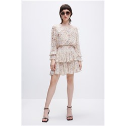 Vestido avolantado Beige