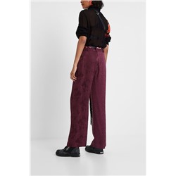 Pantalón jaquard cinturón pañuelo