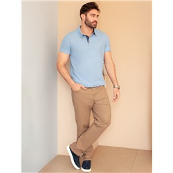 Футболка-поло из фактурного трикотажа