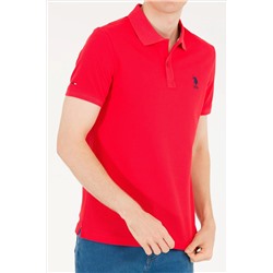 Erkek Kırmızı Basic Polo Yaka Tişört