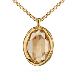 Кулон Грация (кристаллы SW 30х22 шампань; покрытие золото) 90-95см, Есть комплект