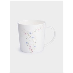 Кружка, 450 мл, 2 шт, фарфор F, белая, Цветы, Gentle garden