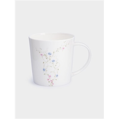 Кружка, 450 мл, 2 шт, фарфор F, белая, Цветы, Gentle garden
