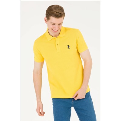 Erkek Koyu Sarı Basic Polo Yaka Tişört