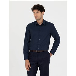 Lacivert Slim Fit Uzun Kollu Gömlek