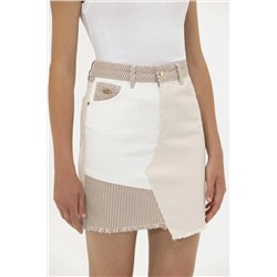 Kadın Krem Jean Etek