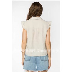 Женская льняная рубашка с рукавами-крылышками Velve*t Hear*t 🧡  Экспорт