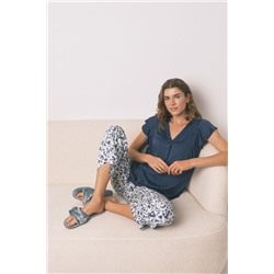 Pijama Capri viscosa floral azul