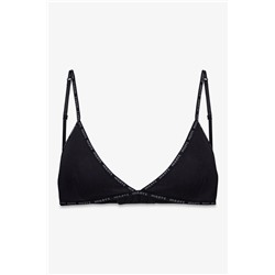 Sujetador triangular algodón copas extraíbles negro