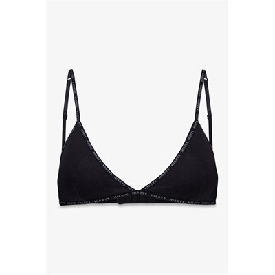 Sujetador triangular algodón copas extraíbles negro