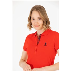 Kadın Kırmızı Basic Polo Yaka Tişört