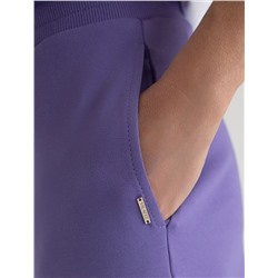 Прямые трикотажные брюки на резинке из футера двухнитки эластичные