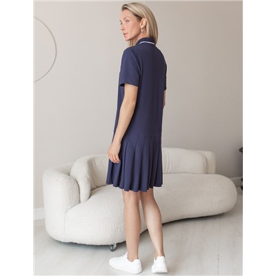 Платье-поло из фактурного трикотажа