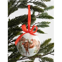 Игрушка елочная, 7 см, пенопласт, шар, Лошадка, Bright horse