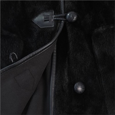 Высококачественная роскошная черная искусственная шуба