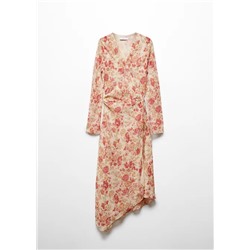 Vestido flores bajo asimétrico