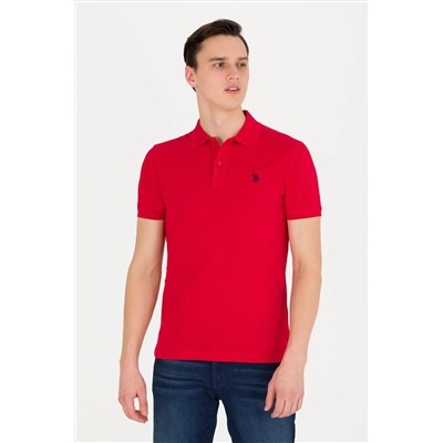 Erkek Kırmızı Basic Polo Yaka Tişört