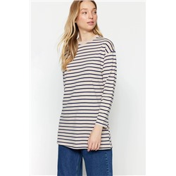 TRENDYOL MODEST Vizon Çizgili Örme Tunik TCTAW22UK0240
