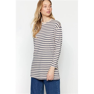 TRENDYOL MODEST Vizon Çizgili Örme Tunik TCTAW22UK0240