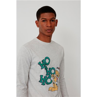 Camiseta Garfield Gris claro jaspeado