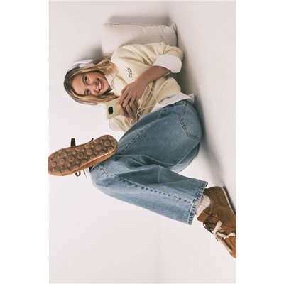 Sudadera corta lisa felpa algodón amarilla