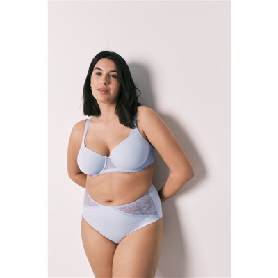Sujetador clásico microfibra y encaje azul BEAUTIFUL