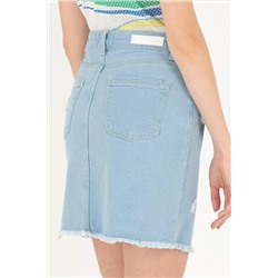 Kadın Açık Mavi Jean Etek