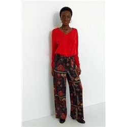 Pantalón ancho cenefas étnicas