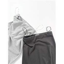 Трикотажный комплект  Топ  с воротником + длинная юбка 2 цвета  ЛАЙ*М