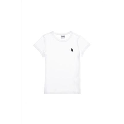 Çocuk Beyaz Bisiklet Yaka Tişört