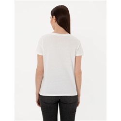 Beyaz Regular Fit V Yaka Basic Tişört