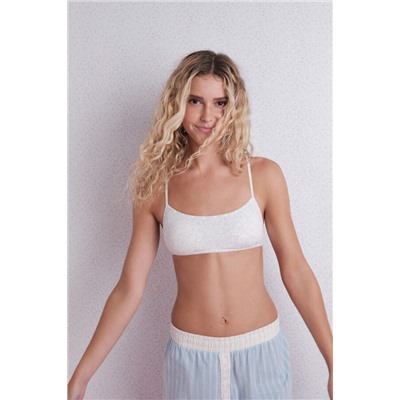 Sujetador top algodón copas extraíbles gris